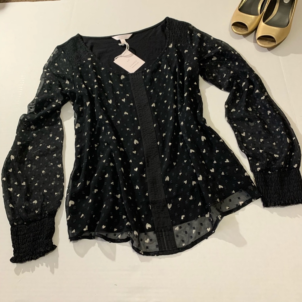 ❤️ LC Lauren Conrad Loose Black Blouse NWT